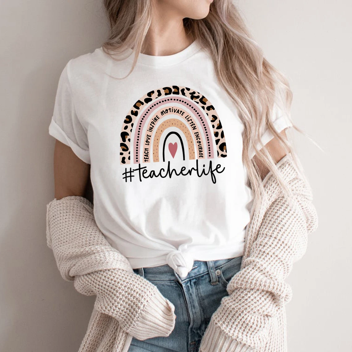 Teacher Life Rainbow Shirt Inspirational Teacher Tees Back To School T-shirt First Grade Teacher Tshirt Teacher Appreciation Tee
Teacher Life Rainbow Shirt Inspirational Teacher Tees Back To School T-shirt First Grade Teacher Tshirt Teacher Appreciation Tee