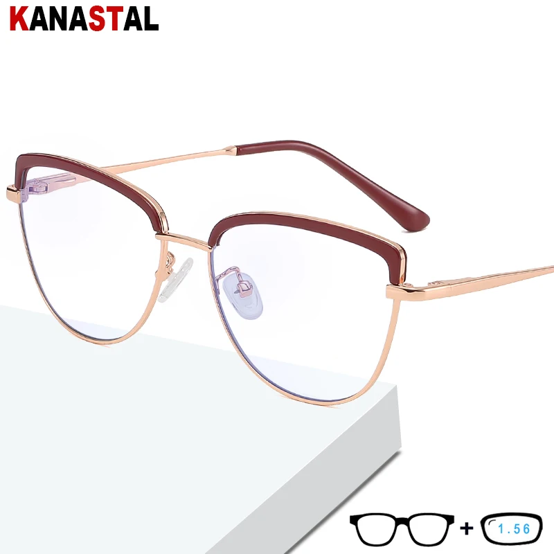 Women's Blue Light Blocking Glasses TR90 Metal Cat Eyeglasses Frame Trend Eyewear Prescription Optics Myopia Presbyopia Glasses
Women's Blue Light Blocking Glasses TR90 Metal Cat Eyeglasses Frame Trend Eyewear Prescription Optics Myopia Presbyopia Glasses