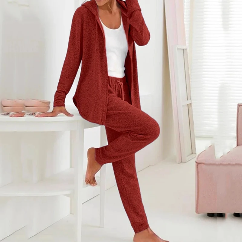 Women Casual Long Sleeve Homewear Sets Fashion Hooded Sweatshirt and Long Pant Outfits 2022 Elegant Solid Loose Two Piece Suits
Women Casual Long Sleeve Homewear Sets Fashion Hooded Sweatshirt and Long Pant Outfits 2022 Elegant Solid Loose Two Piece Suits
