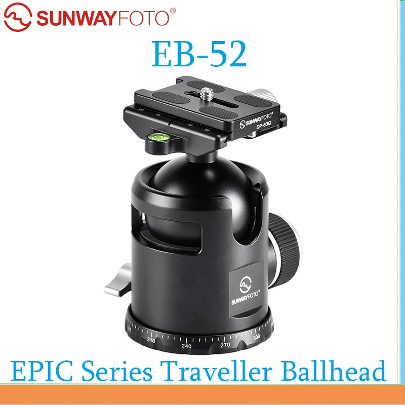 SUNWAYFOTO EB-52 EPIC Series Traveller Ballhead Tripod head for DSLR Camera Tripode Ballhead Professional Monopod Panoramic s
SUNWAYFOTO EB-52 EPIC Series Traveller Ballhead Tripod head for DSLR Camera Tripode Ballhead Professional Monopod Panoramic s