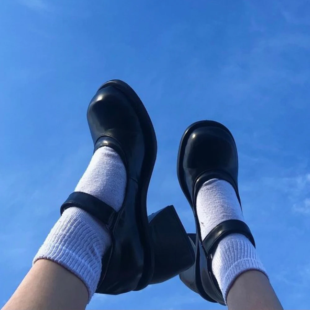 RIBETRINI Round Toe Plaftrom High Heels Mary Janes Pumps For Women Brand Designer Hook Loop Fashion Casual Black Shoes
RIBETRINI Round Toe Plaftrom High Heels Mary Janes Pumps For Women Brand Designer Hook Loop Fashion Casual Black Shoes