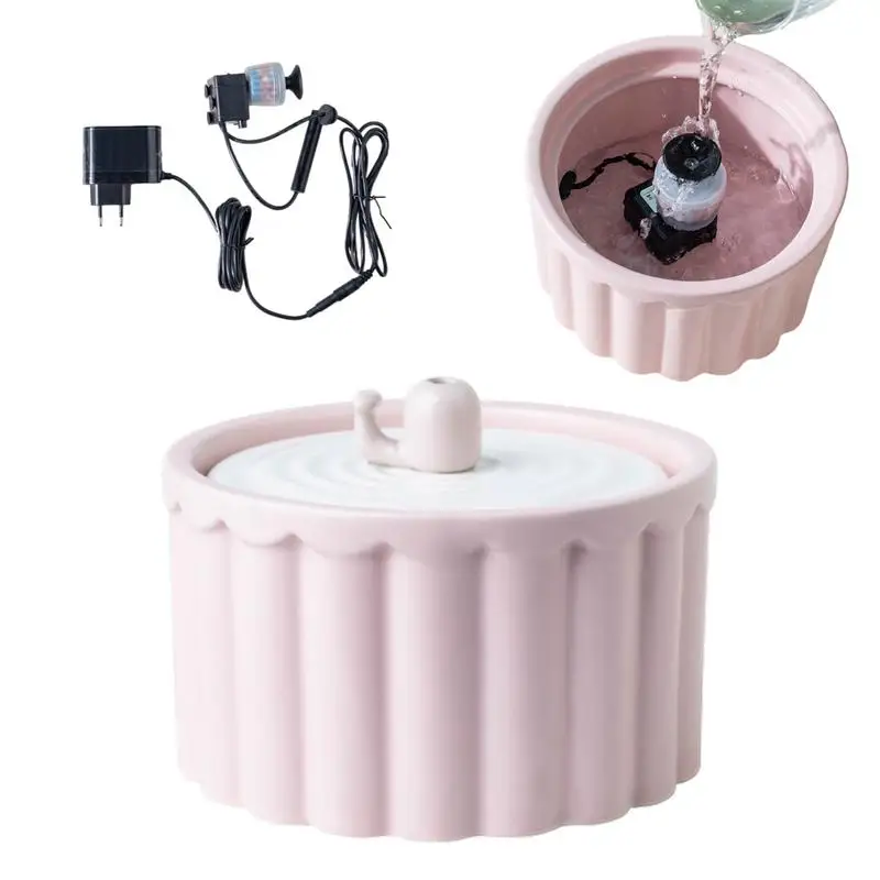 

Cat Drinking Fountain Kitty 1 L Capacity Drinking Fountain Ceramic Water Bowl Cat Fountains For Pet Shop Pet Hospital Living