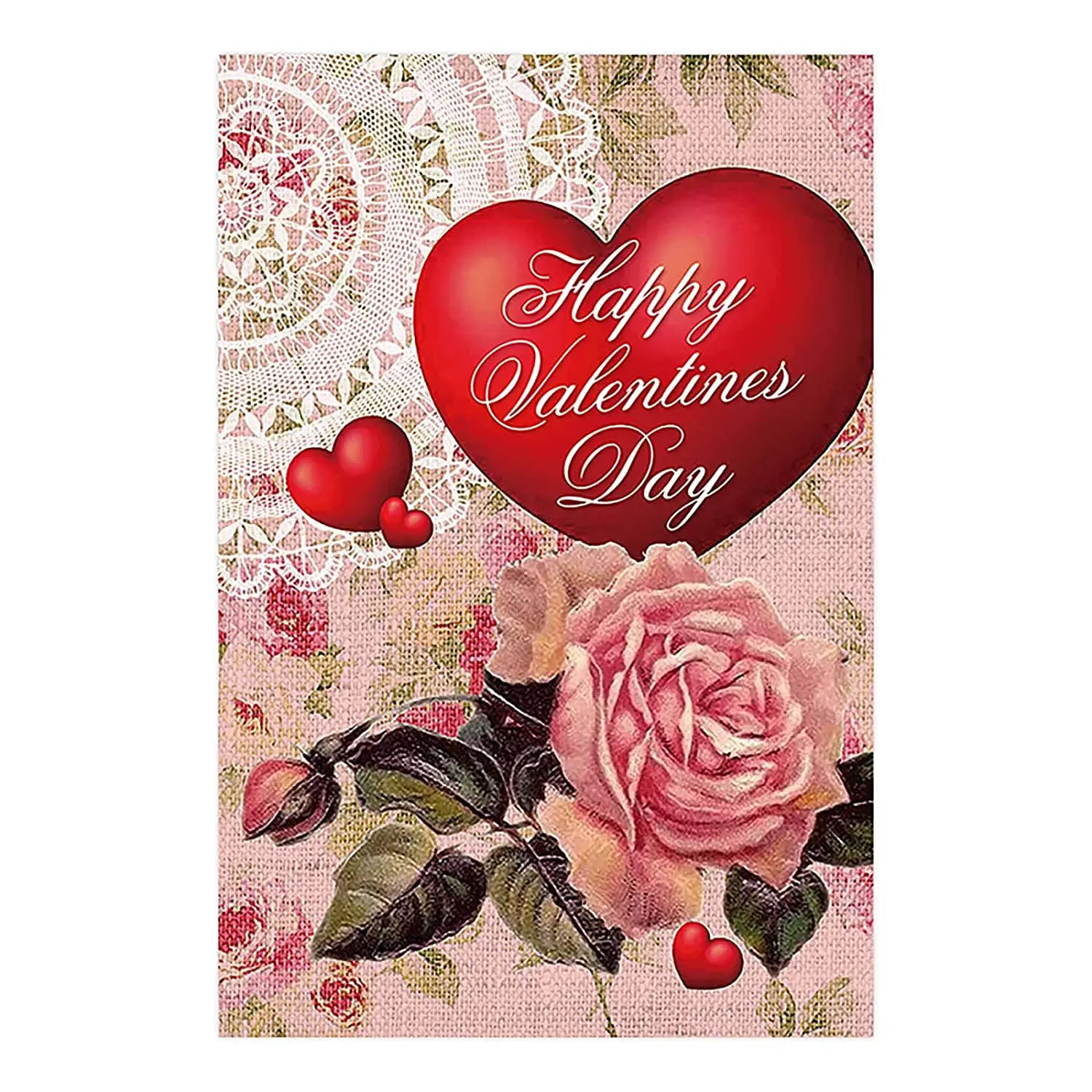Heart Rose Decorative Double-Sided Happy Valentine Day Garden Flag Banner for Outside House Yard Home Decorative
Heart Rose Decorative Double-Sided Happy Valentine Day Garden Flag Banner for Outside House Yard Home Decorative