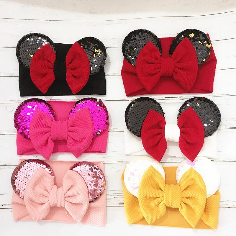 Disney Fashion Baby Hair Band Cute Cartoon Sequins Mickey Mouse Ears Bow Diademas Newborn Girls Elasticity Cloth Accessories
Disney Fashion Baby Hair Band Cute Cartoon Sequins Mickey Mouse Ears Bow Diademas Newborn Girls Elasticity Cloth Accessories