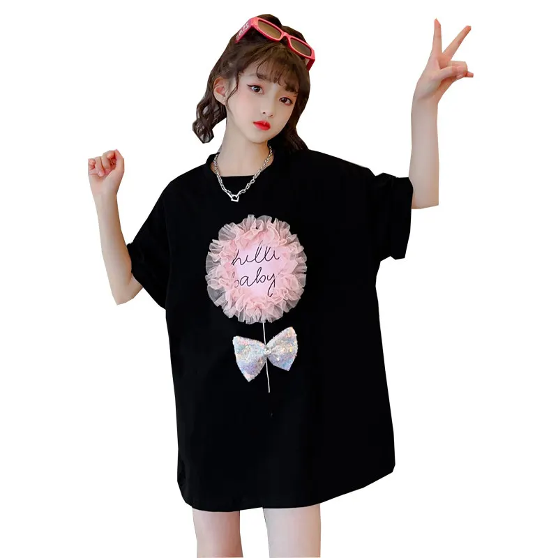 Summer Cotton Kids Girls Long Tops Flower Pattern Short Sleeve T Shirts 6 8 10 12 14Years Teenage Girls Costume T-Shirt Dresses
Summer Cotton Kids Girls Long Tops Flower Pattern Short Sleeve T Shirts 6 8 10 12 14Years Teenage Girls Costume T-Shirt Dresses
