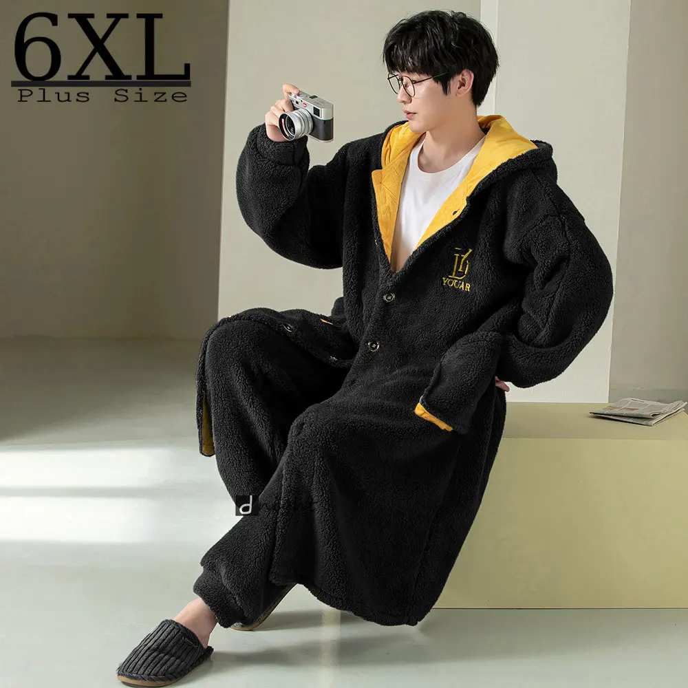 6XL Men Casual Kimono Bathrobe Pajamas Sets Winter Flannel Long Robe Thick Warm Sleepwear Plus 6XL Oversized Nightgown Home Wear
6XL Men Casual Kimono Bathrobe Pajamas Sets Winter Flannel Long Robe Thick Warm Sleepwear Plus 6XL Oversized Nightgown Home Wear