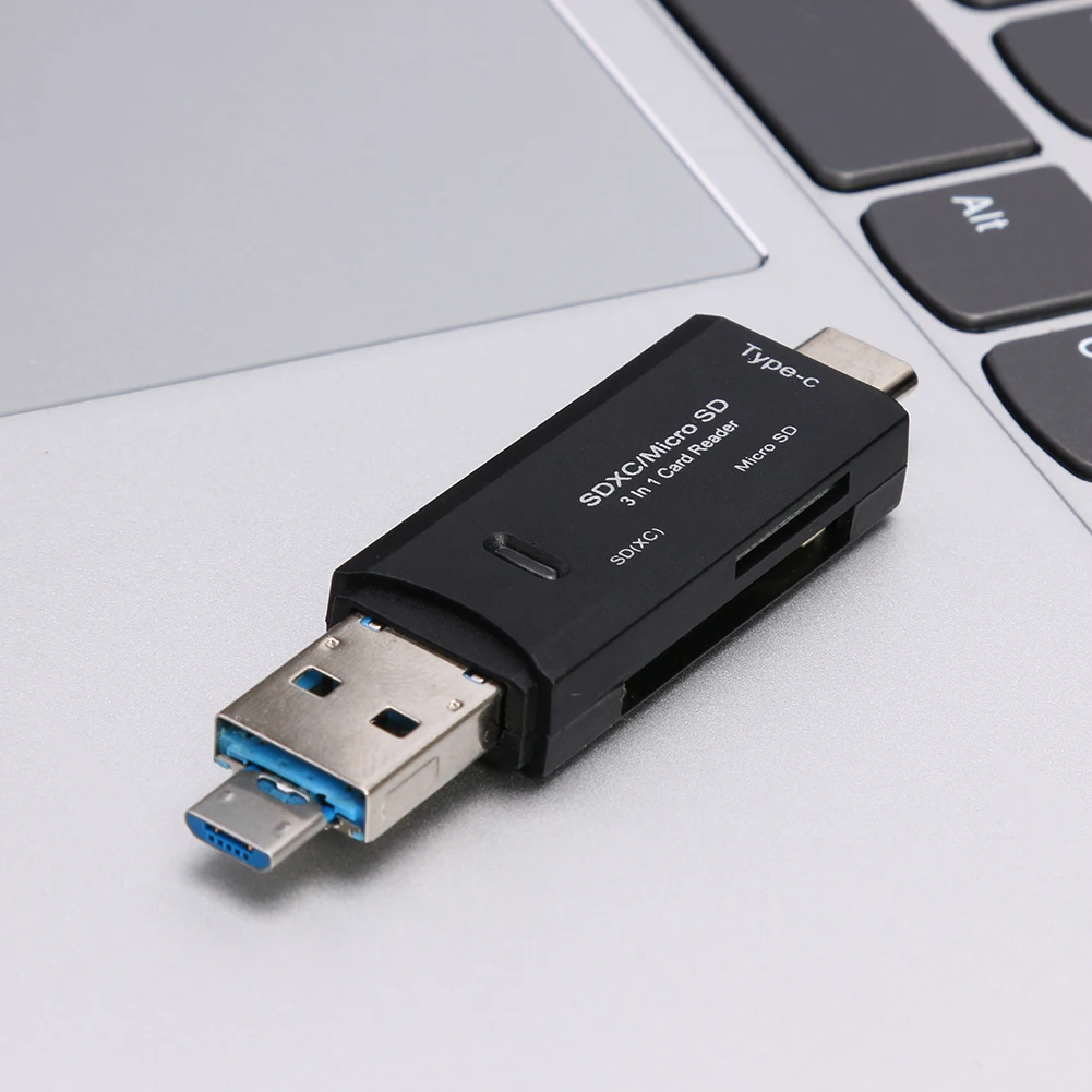 SD Card Reader USB3.0 3 in 1 OTG Memory Card Reader USB Type-C High-speed for TF/Mirco SD Flash Drive Adapter for Smartphone
SD Card Reader USB3.0 3 in 1 OTG Memory Card Reader USB Type-C High-speed for TF/Mirco SD Flash Drive Adapter for Smartphone