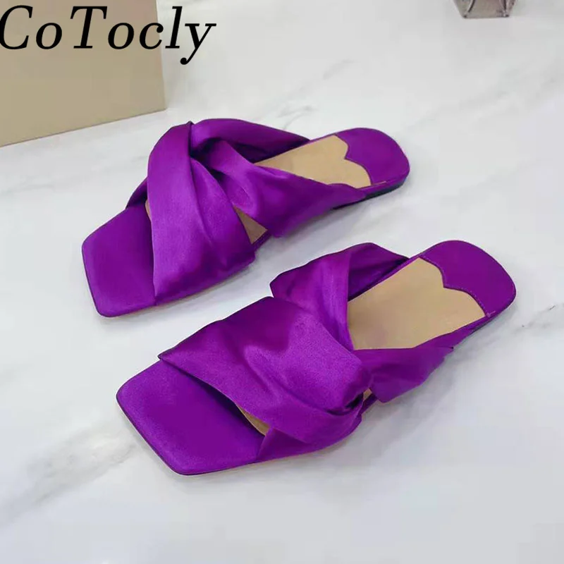 Satin Cross Strap Slippers Women Peep Toe Flat Slides Woman Designer Brand Shoes Summer Mules Shoes Women Modern Slipers
Satin Cross Strap Slippers Women Peep Toe Flat Slides Woman Designer Brand Shoes Summer Mules Shoes Women Modern Slipers