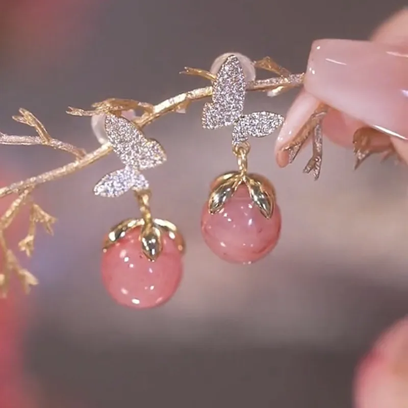 Korean Fashion Butterfly Earrings Earrings for Women Pink Opal Dangle Earrings Valentines Day Anniversary Birthday Jewelry Gift
Korean Fashion Butterfly Earrings Earrings for Women Pink Opal Dangle Earrings Valentines Day Anniversary Birthday Jewelry Gift