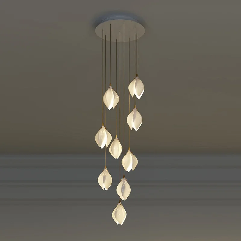LED Nordic Luxury Staircase Chandelier Ceramic Magnolia Petals Hanging Pendant Lights Lights Villa Living Room Decoration
LED Nordic Luxury Staircase Chandelier Ceramic Magnolia Petals Hanging Pendant Lights Lights Villa Living Room Decoration