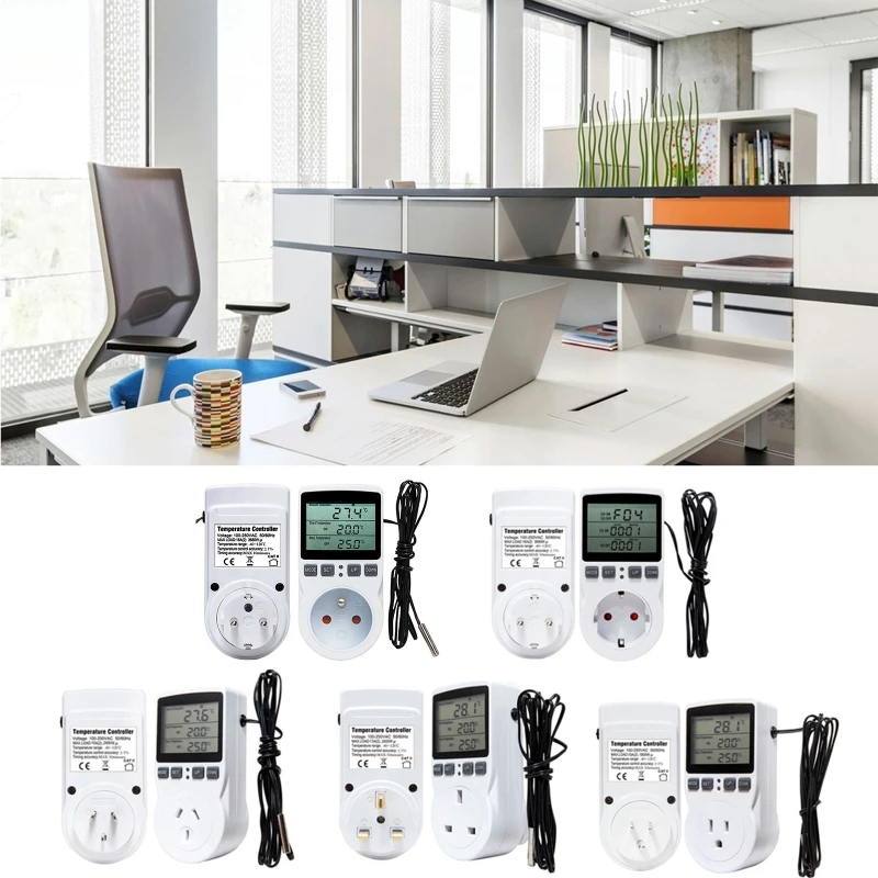 16A 220V Thermostat Digital Temperature Controller Multi-Function Socket Outlet with Timer Switch Sensor Probe Heating
16A 220V Thermostat Digital Temperature Controller Multi-Function Socket Outlet with Timer Switch Sensor Probe Heating