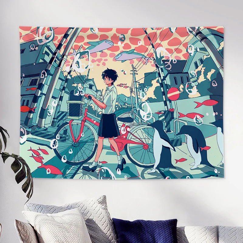 Японский гобелен с изображением иллюстраций, расписанный вручную, мультяшный аниме, китов, городской пейзаж, эстетика, настенный кавайный Декор для комнаты 
Японский гобелен с изображением иллюстраций, расписанный вручную, мультяшный аниме, китов, городской пейзаж, эстетика, настенный кавайный Декор для комнаты