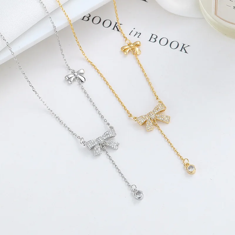 Temperament Sweet Diamond Bow Pendant Necklace Female Personality Minority Design Advanced Sense Versatile Diamond Clavicle
Temperament Sweet Diamond Bow Pendant Necklace Female Personality Minority Design Advanced Sense Versatile Diamond Clavicle