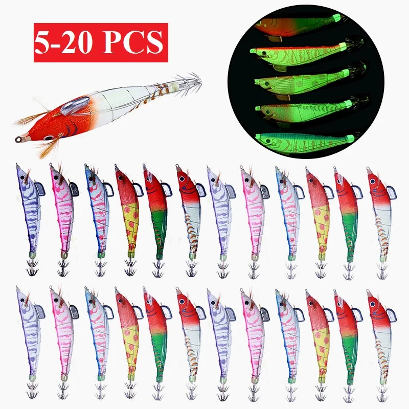 5-20Pc 12cm 14.3g Luminous Bait Squid Hook Wood Shrimp Lures Soft Jigs Life Like Simulation Silicone Octopus Bait Fishing Tackle
5-20Pc 12cm 14.3g Luminous Bait Squid Hook Wood Shrimp Lures Soft Jigs Life Like Simulation Silicone Octopus Bait Fishing Tackle
