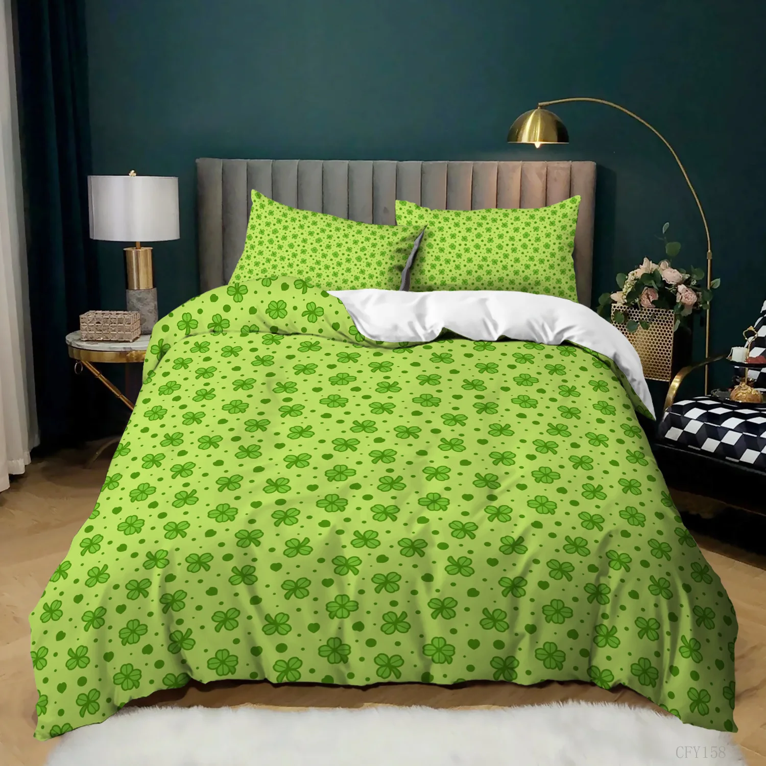 Ambesonne St. Patrick's Day Duvet Cover Set,Lucky Shamrocks Pattern Irish Clover Celebration Day Party Prints Bedding Set Queen
Ambesonne St. Patrick's Day Duvet Cover Set,Lucky Shamrocks Pattern Irish Clover Celebration Day Party Prints Bedding Set Queen