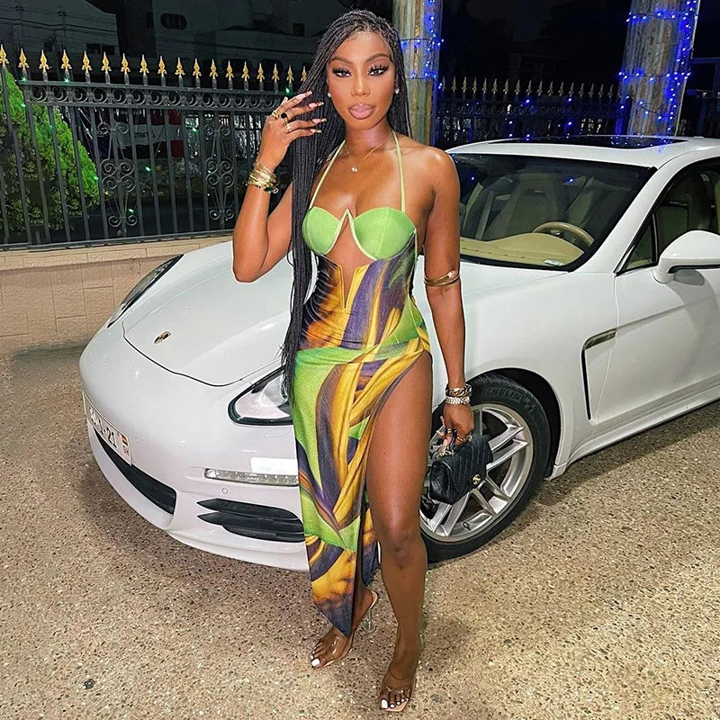 Fashion Aesthetic Print Maxi Dresses Women Sleeveless Lace up Backless Cleavage Body-Shaping Robe Partywear Female Vestido
Fashion Aesthetic Print Maxi Dresses Women Sleeveless Lace up Backless Cleavage Body-Shaping Robe Partywear Female Vestido