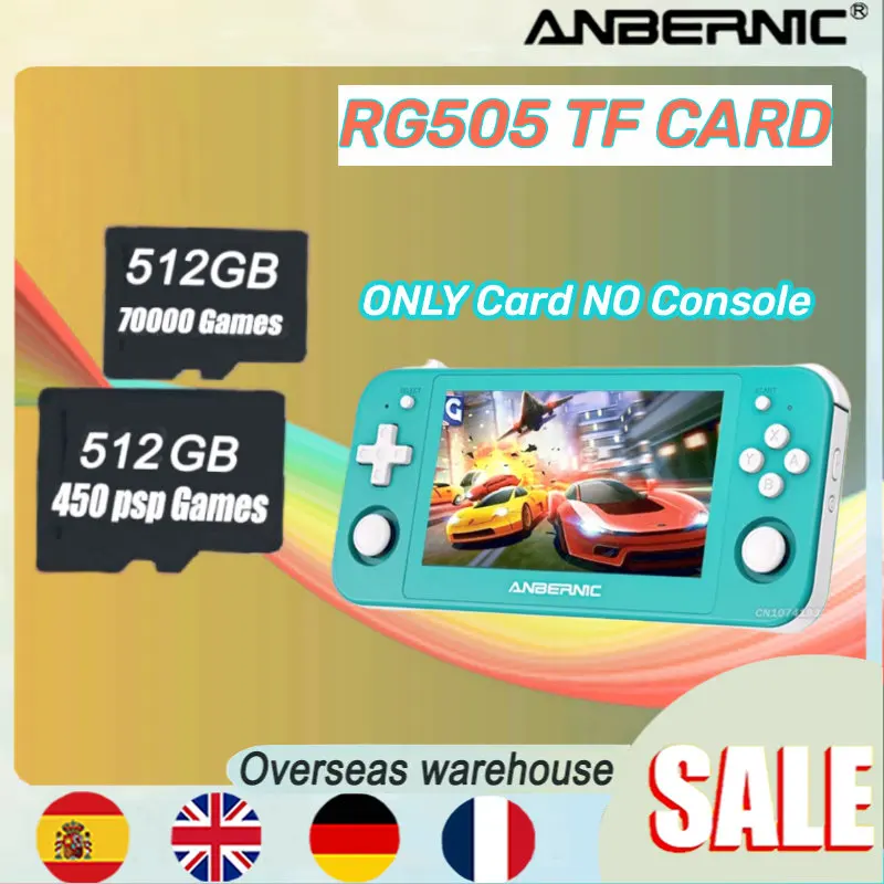 

512G 70000 Games RG505 TF Card ANBERNIC Ps Vita 3ds Gamecube Memory Cards Video Game Consoles Classic Mini Sd Card PS2 PS1 PSP