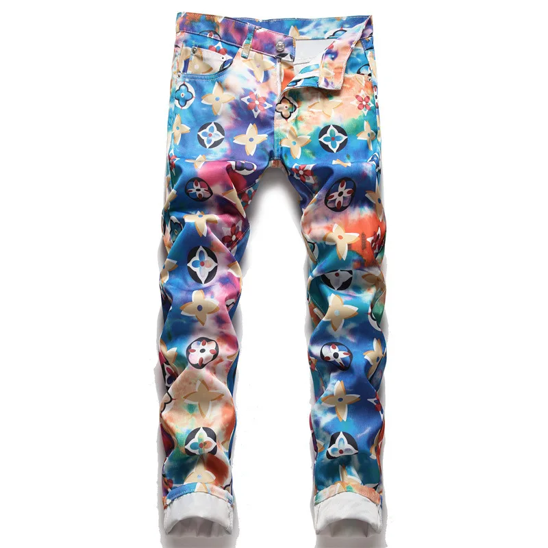 Summer Colorful Printed Digital Printed Jeans Men's Slim Stretch Fashion Pencil Pants Midwaist Casual Street Trend Clothes
Summer Colorful Printed Digital Printed Jeans Men's Slim Stretch Fashion Pencil Pants Midwaist Casual Street Trend Clothes
