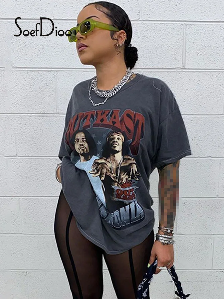 Soefdioo Casual Fashion Loose Tops Printed O-Neck Short Sleeve T Shirt Summer 2022 Women Graphic T Shirts Vintage Streetwear
Soefdioo Casual Fashion Loose Tops Printed O-Neck Short Sleeve T Shirt Summer 2022 Women Graphic T Shirts Vintage Streetwear
