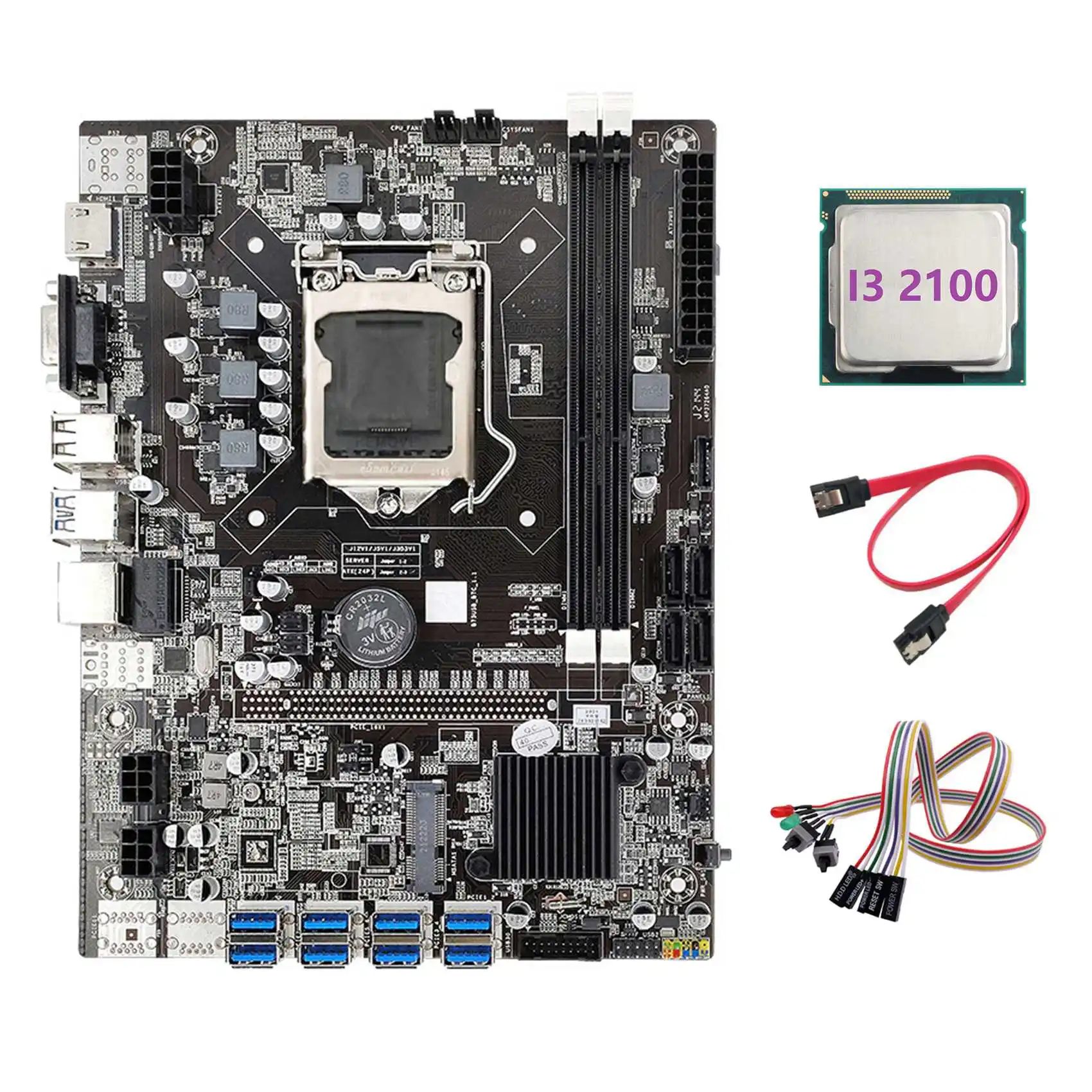 Материнская плата B75 ETH 8XPCIE к USB + I3 2100 ЦПУ + двойной кабель переключения светильник кой + кабель SATA LGA1155 материнская плата для майнинга
Материнская плата B75 ETH 8XPCIE к USB + I3 2100 ЦПУ + двойной кабель переключения светильник кой + кабель SATA LGA1155 материнская плата для майнинга