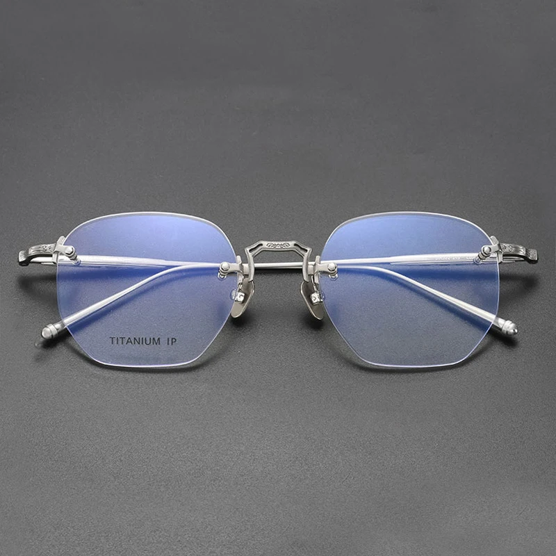 Top Quality Designer Handmade Rimless Titanium Prescription Glasses Frames Men Women Retro Polygon Computer Eyewear Eyeglasses 
Top Quality Designer Handmade Rimless Titanium Prescription Glasses Frames Men Women Retro Polygon Computer Eyewear Eyeglasses