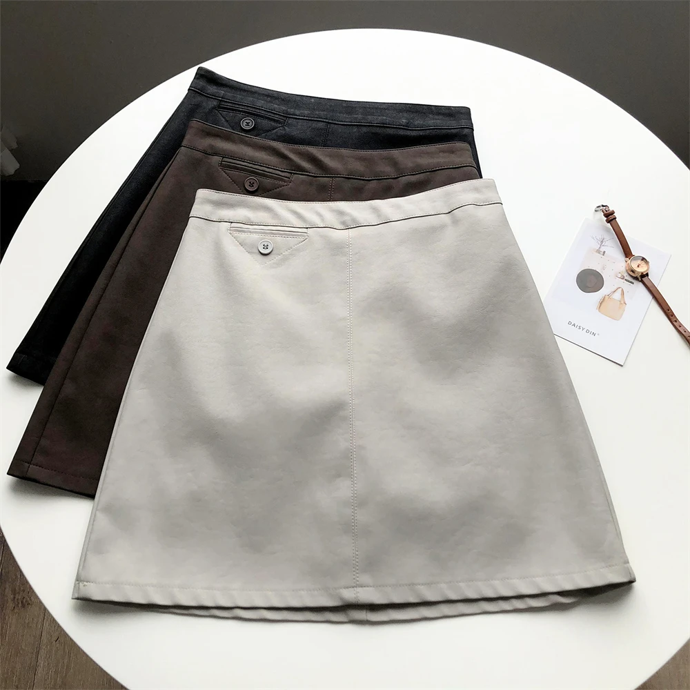Frosted PU Leather Mini Skirts Young Women 2022 Autumn Winter New High Waist Office Lady Sexy A-line Short Skirt SXHBSQ766
Frosted PU Leather Mini Skirts Young Women 2022 Autumn Winter New High Waist Office Lady Sexy A-line Short Skirt SXHBSQ766