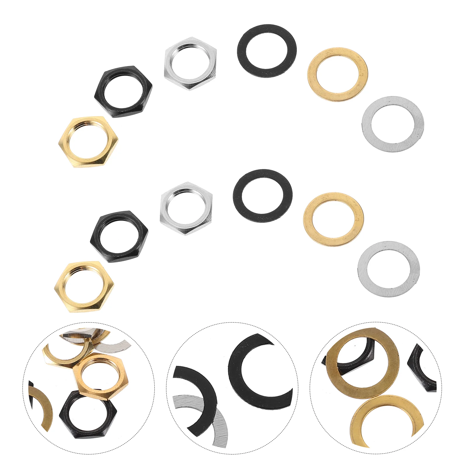 12 Sets Guitar Nut Input Socket Metal Washers Bass Electric Replaceable Parts Nuts Accessory Pots
12 Sets Guitar Nut Input Socket Metal Washers Bass Electric Replaceable Parts Nuts Accessory Pots
