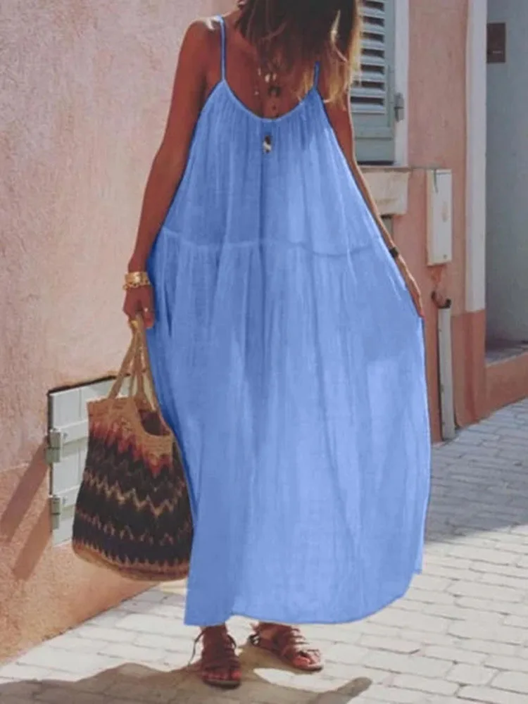 Sexy O Neck Sling Hem Holiday Beach Dress New Casual Loose Solid Women Summer Dress Fashion Cotton Linen Flowy Party Long Dress
Sexy O Neck Sling Hem Holiday Beach Dress New Casual Loose Solid Women Summer Dress Fashion Cotton Linen Flowy Party Long Dress