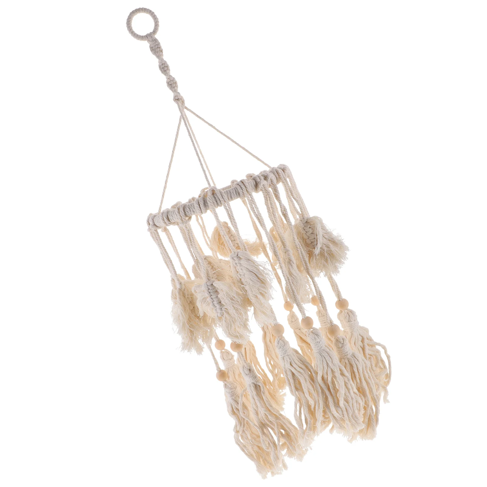 

Fringed Cotton Rope Lampshade Ceiling Cover Bohemian Shades Pendant Decorative Macrame Light Covers Household