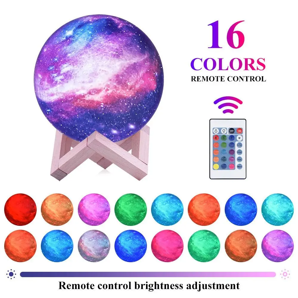 Remote 3D With Bracket Table Lamp 16 Color Moon Lamp Remote Control Night Light Colored Star Lights Atmosphere Lamp
Remote 3D With Bracket Table Lamp 16 Color Moon Lamp Remote Control Night Light Colored Star Lights Atmosphere Lamp