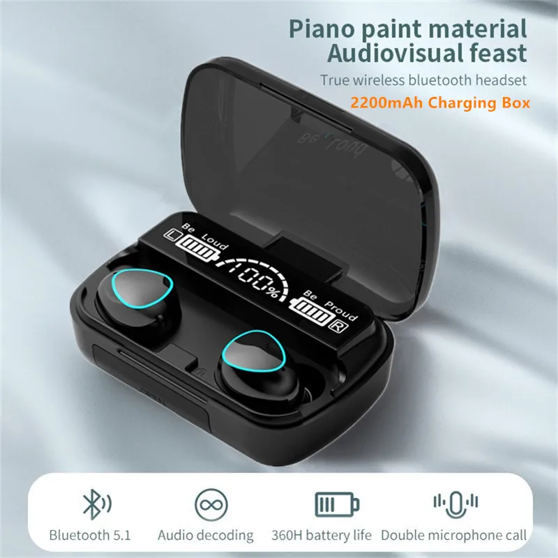 New Earphone Bluetooth 5.1 2200mAh Charging Box Wireless Headphone 9D Stereo Sports Waterproof Earbuds Headsets With Microphone
New Earphone Bluetooth 5.1 2200mAh Charging Box Wireless Headphone 9D Stereo Sports Waterproof Earbuds Headsets With Microphone