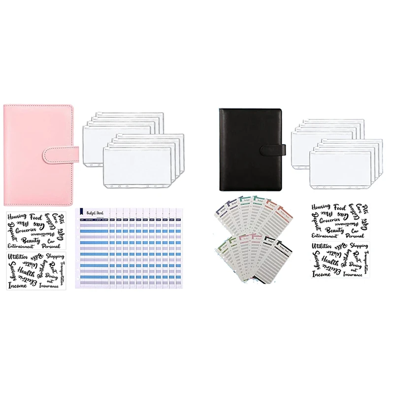A6 PU Leather Notebook Binder Budget, 6 Ring Binder Cash Budget Envelopes System, 12 Pieces Expense Budget Sheets
A6 PU Leather Notebook Binder Budget, 6 Ring Binder Cash Budget Envelopes System, 12 Pieces Expense Budget Sheets