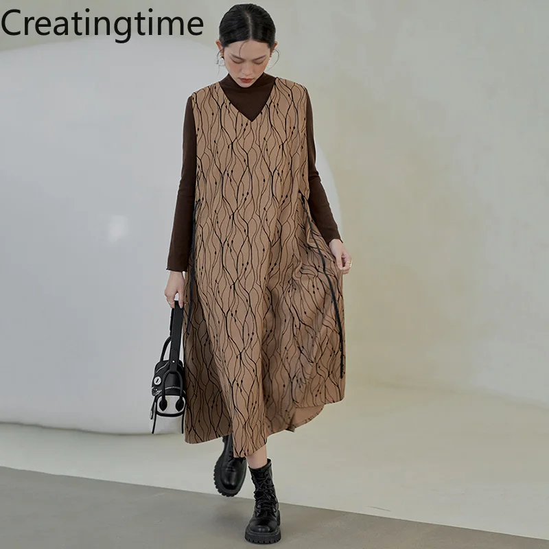 Creatingtime 2022 Spring Autumn New Fashion Women's Long Niche Floral Sleeveless Printed V-neck Loose Fit A-line Dress GA056
Creatingtime 2022 Spring Autumn New Fashion Women's Long Niche Floral Sleeveless Printed V-neck Loose Fit A-line Dress GA056