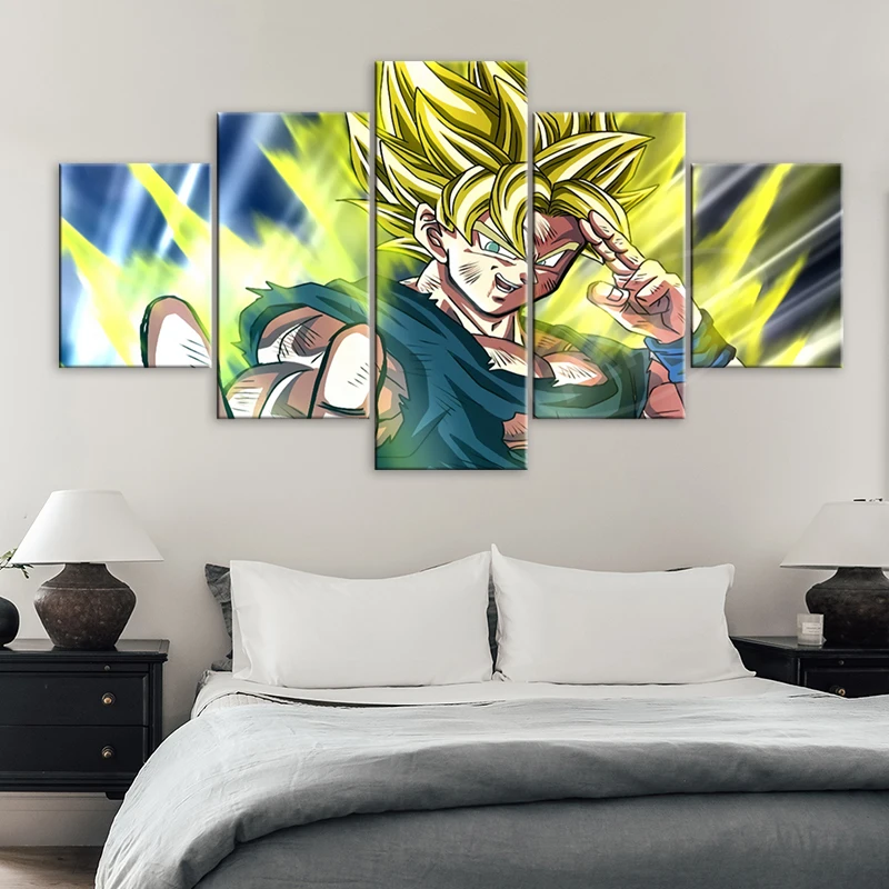 Hd Printed Yellow Hair Son Goku Modular Pictures 5 Pcs Dragon Ball Super Saiyan Canvas Paintings Anime Home Decor Wall Art Frame
Hd Printed Yellow Hair Son Goku Modular Pictures 5 Pcs Dragon Ball Super Saiyan Canvas Paintings Anime Home Decor Wall Art Frame