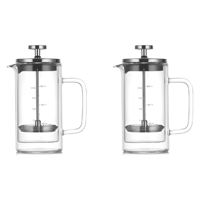 2X Double Layer High Borosilicate Glass Press Pot Press Filter Coffee Apparatus French Coffee Pot With Scale
2X Double Layer High Borosilicate Glass Press Pot Press Filter Coffee Apparatus French Coffee Pot With Scale