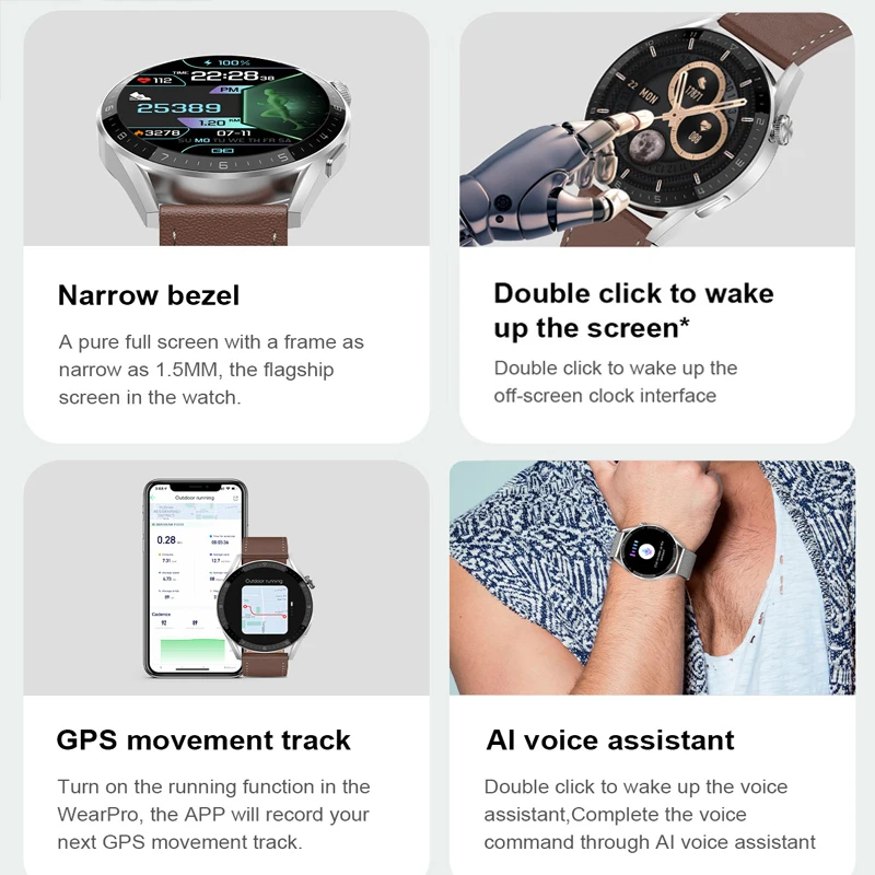 Мужские Смарт-часы DT3 Mini 41 мм с NFC беспроводным зарядным устройством 200 + часы