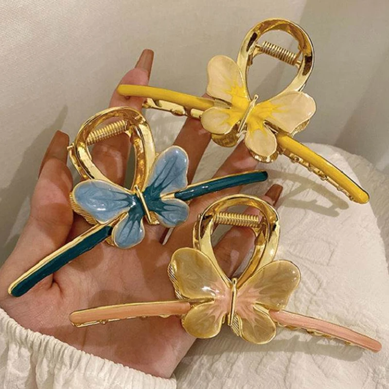Women Metal Large Hair Claw Elegant Gold Drop Oil Butterfly Hair Clips Barrette Crab Headband Hairpin Headwear Hair Accessories
Women Metal Large Hair Claw Elegant Gold Drop Oil Butterfly Hair Clips Barrette Crab Headband Hairpin Headwear Hair Accessories