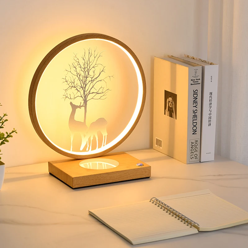 Modern LED Table Lamp Touch Dimming Night Light Deer Round Shape Wireless Charger Night Light for Home Bedroom Decor
Modern LED Table Lamp Touch Dimming Night Light Deer Round Shape Wireless Charger Night Light for Home Bedroom Decor