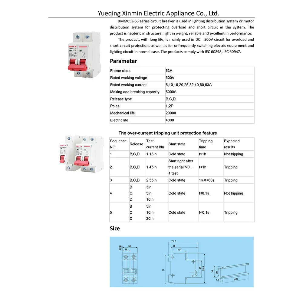 DC 500V Circuit Breaker 10-63A DC Photovoltaic MCB Curve PV Solar Fuse Solar Controller DC Circuit Breaker Solar Accessories
DC 500V Circuit Breaker 10-63A DC Photovoltaic MCB Curve PV Solar Fuse Solar Controller DC Circuit Breaker Solar Accessories