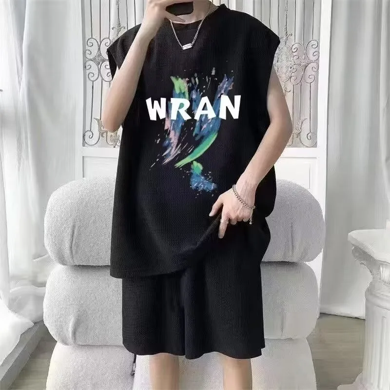 2023 Casual Men's Two Piece Sleeveless Sports T-shirt Shorts Set Summer Mens Gym Sports Suit Fashion Sports Suit Blusa Masculina
2023 Casual Men's Two Piece Sleeveless Sports T-shirt Shorts Set Summer Mens Gym Sports Suit Fashion Sports Suit Blusa Masculina