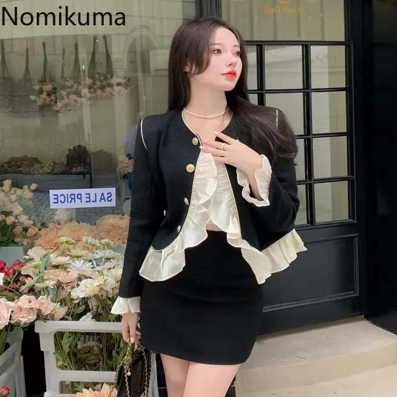 Nomikuma Chaqueta Mujer Spring Autumn Ruffles Patchwork High Waist Jackets for Women 2022 Retro Elegant Fashion Jaqueta Feminina
Nomikuma Chaqueta Mujer Spring Autumn Ruffles Patchwork High Waist Jackets for Women 2022 Retro Elegant Fashion Jaqueta Feminina