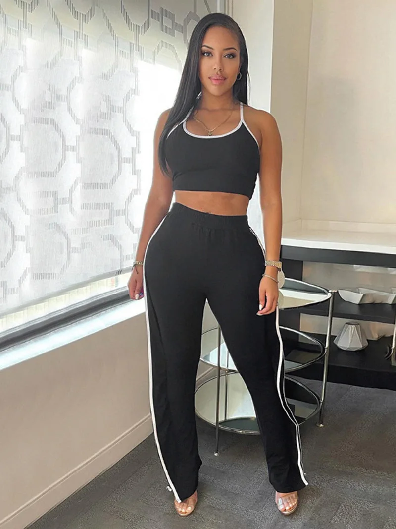 Justchicc New Solid Color Casual Uneck Sling Navel Exposing Vest High Waist Splicing Leggings Twopiece Set
Justchicc New Solid Color Casual Uneck Sling Navel Exposing Vest High Waist Splicing Leggings Twopiece Set