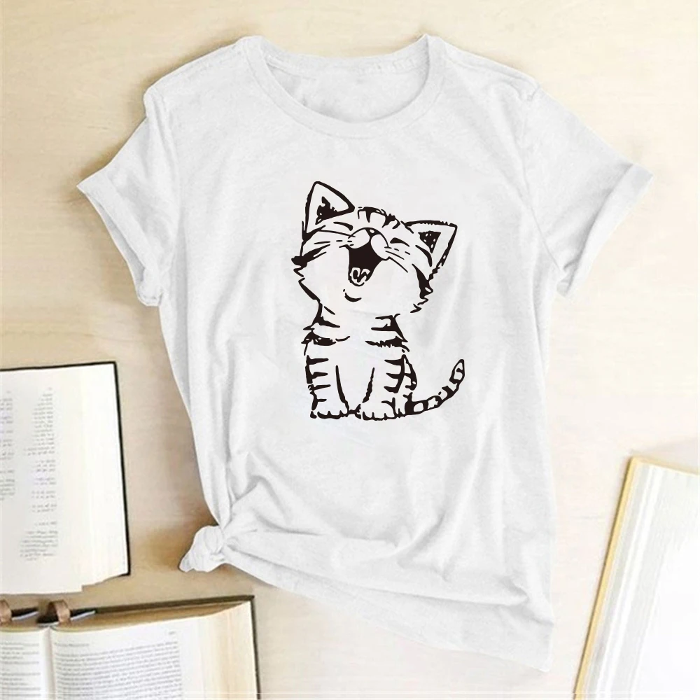 Summer Short Sleeve Tops Female T Shirt Cute Cat Printing Women T-shirt Harajuku O-neck Casual Ladies Tee Tops Clothing
Summer Short Sleeve Tops Female T Shirt Cute Cat Printing Women T-shirt Harajuku O-neck Casual Ladies Tee Tops Clothing