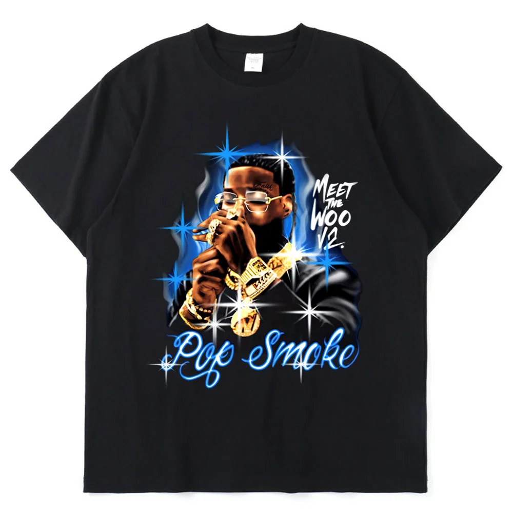 2021 New Pop Smoke Fashion T Shirt Hip Hop Streetwear Male T-Shirt Men Rapper The Woo King Casual Tops 100% Cotton Tee Shirt
2021 New Pop Smoke Fashion T Shirt Hip Hop Streetwear Male T-Shirt Men Rapper The Woo King Casual Tops 100% Cotton Tee Shirt
