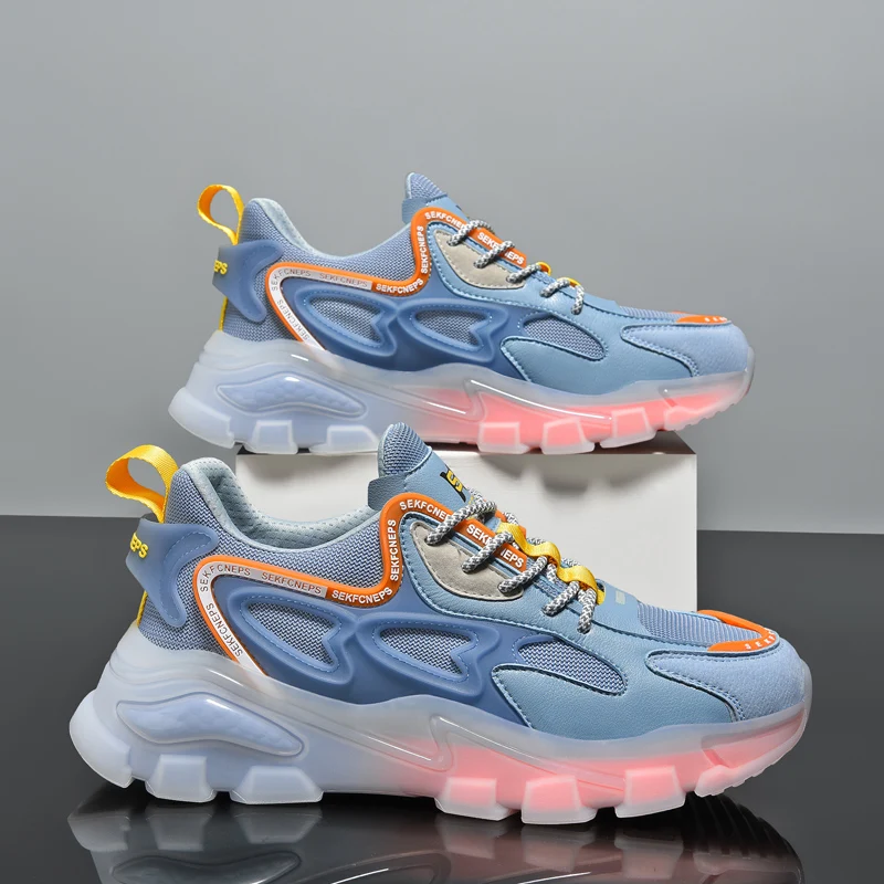 Fashion Man Chunky Gym Sneakers High Elastic Tenis Breathable Reflective Men's Sport Running Shoes Footwear Plus Size 39~46
Fashion Man Chunky Gym Sneakers High Elastic Tenis Breathable Reflective Men's Sport Running Shoes Footwear Plus Size 39~46