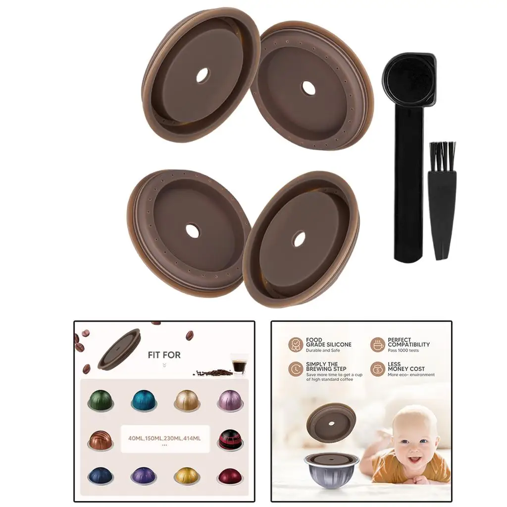 4Pcs Kitchen Coffee Capsule Discs Coffee Machine Accessories Replacement with Brush Refillable for Bar Kitchen Home Office Cafe
4Pcs Kitchen Coffee Capsule Discs Coffee Machine Accessories Replacement with Brush Refillable for Bar Kitchen Home Office Cafe