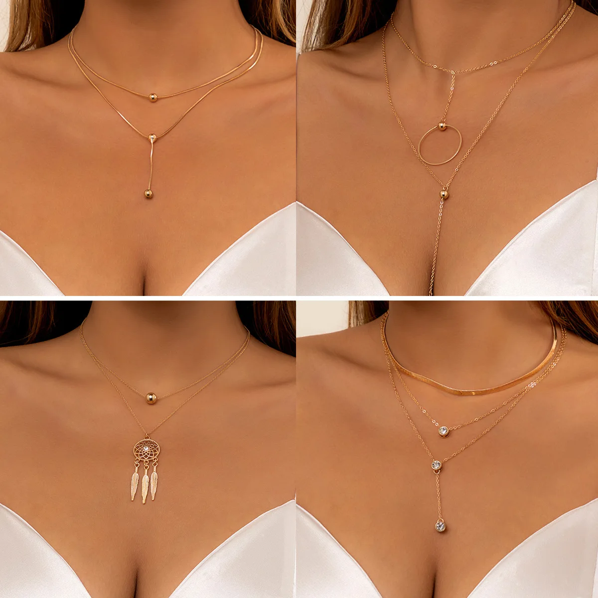 Retro Multilayer Shiny Crystal Ball Dream Catcher Pendant Necklace Women 2022 Metal Round Snake Necklaces Girls Fashion Jewelry
Retro Multilayer Shiny Crystal Ball Dream Catcher Pendant Necklace Women 2022 Metal Round Snake Necklaces Girls Fashion Jewelry