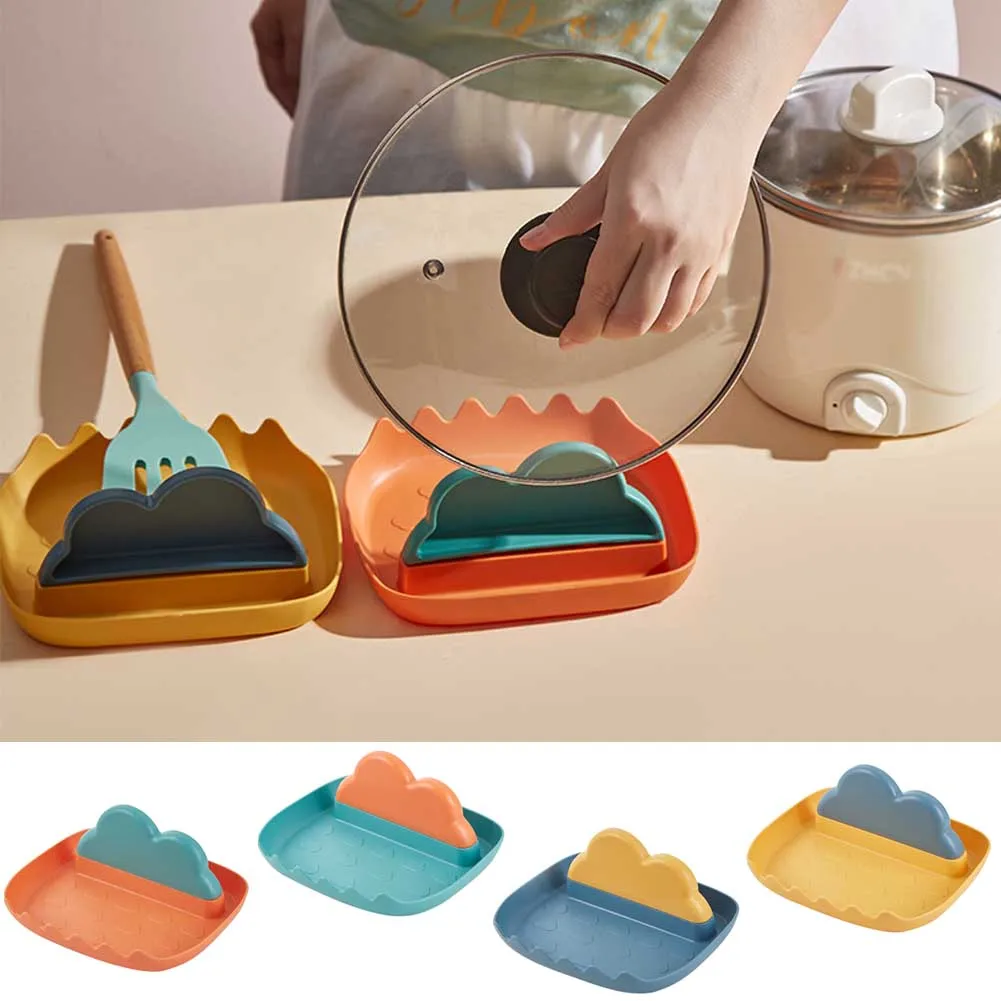 

Cute Cloud Shape Kitchen Spoon Holders Fork Spatula Rack Shelf Organizer Plastic Spoon Rest Chopsticks Holder Kitchen Utensil