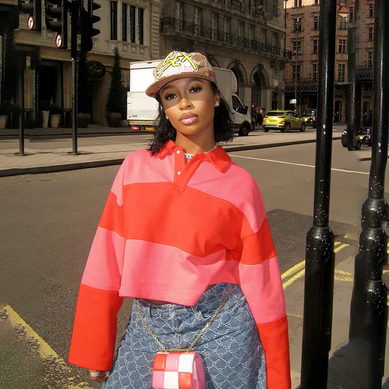 Causal Striped Buttons Women Crop Tops Contrasst Color Turn-Down Collar Full Sleeve Basic Daily Tees 2023 Autumn Y2K Streetwear
Causal Striped Buttons Women Crop Tops Contrasst Color Turn-Down Collar Full Sleeve Basic Daily Tees 2023 Autumn Y2K Streetwear