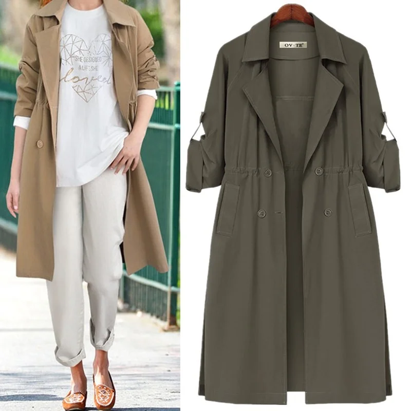 Trench Coat for Women Jackets Women Clothes Spring and Autumn Korean Version Trench Coat Double-Breasted Belted Lady Cloak
Trench Coat for Women Jackets Women Clothes Spring and Autumn Korean Version Trench Coat Double-Breasted Belted Lady Cloak
